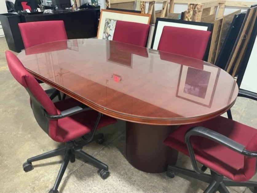 Cherry Veneer 8' Conference Table Atlanta Office Liquidators